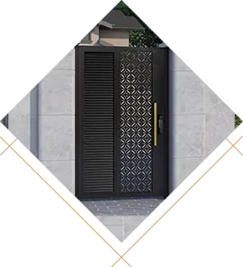 Puerta de cobre y aluminio