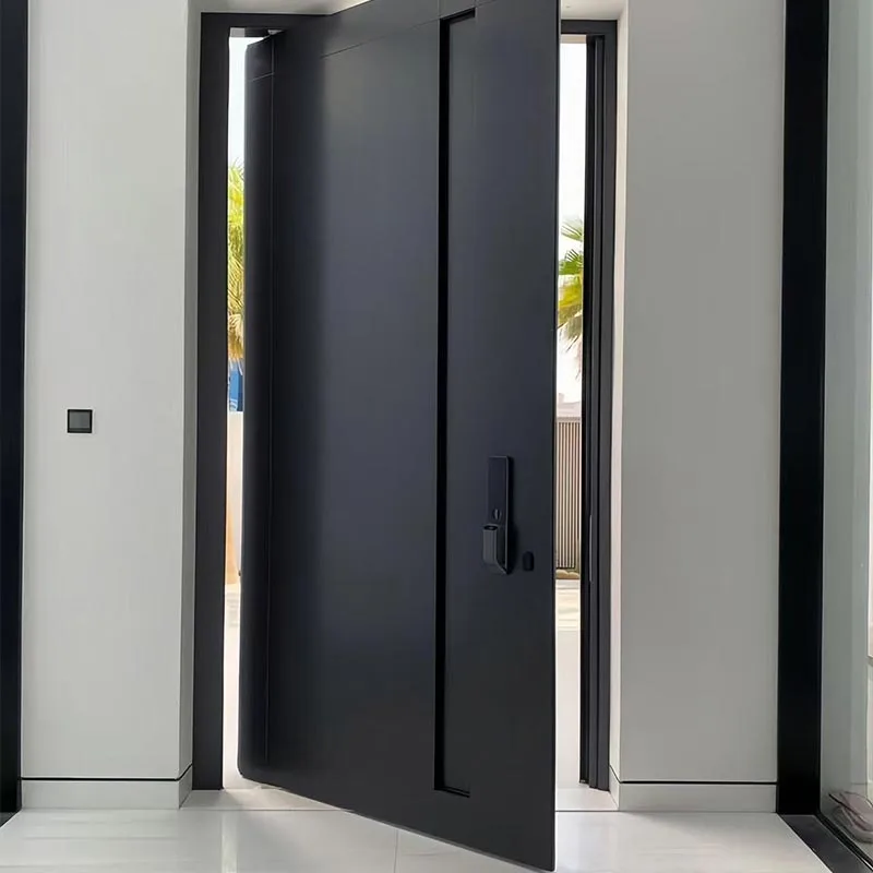 Puerta pivotante tallada con precisión fuera del eje